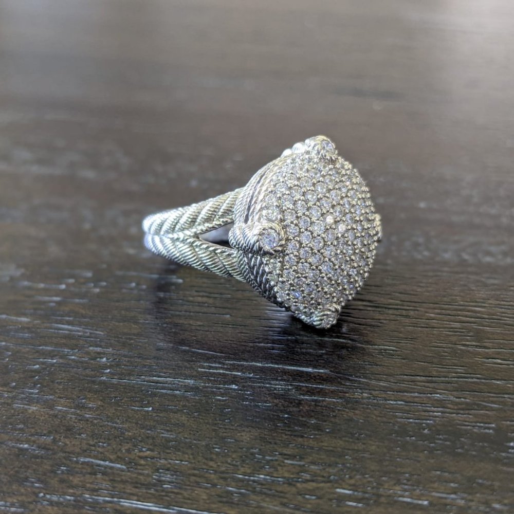 Judith Ripka Sterling Silver  Pavé Dome Ring